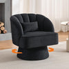360° Swivel Accent Chair Upholstered Barrel Chair w/Striped Backrest Living Room
