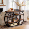 39.4" Industrial Console Table Narrow Entryway Sofa Table with Storage Shelves