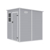 6x6ft Outdoor Storage Shed Plastic Garden Tool House with Floor & Lockable Door