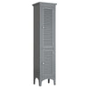 Narrow Linen Floor Storage Cabinet Slim Storage Organizer with 2 Doors-Grey