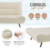 Fluffy Cream Boucle 2 Seater Sofa Bed - Cirrus