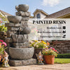 5 Tiers Outdoor Water Fountain with LED Lights for Garden, Mixed