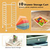 10 Drawers Storage Home Office Organizer Trolley Mobile Rolling Utility Cart