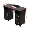 Rolling Table Nail Workstation Drawer Vacuum Marbling Texture Cabinet
