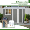 Garden Shed 8x6FT Steel Apex Tool Equipment Organize W/Window Door Grey