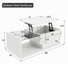 Coffee Table with Lift Up Top High-Gloss White With Drawer Living Room Furniture