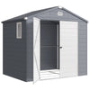 8 x 6ft Garden Shed Storage w/ Foundation Kit, Vents, Grey