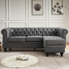 Hertford Faux Leather L Shaped Corner Sofa In Dark Grey