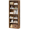 6 Tier Bookshelf, Freestanding Bookcase with Adjustable Shelves