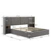 Hydraulic Ottoman Storage Bed 5ft King Upholstered Bed Frame with Headboard Grey