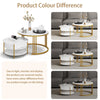 Set of 2 Nesting Coffee Tables Round Stacking Sofa Side Tables for Living Room