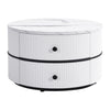 Round Nesting Coffee Table Set of 2 End Table Center Table with Storage Drawers