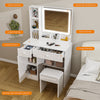 Dressing Table With Led Mirror Drawers Stool Set Makeup Desk Vanity Table Lufjaw