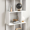 5-tier Display Shelving Storage Bookcase S Shape Bookshelf, White