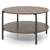 2-Tier Industrial Accent Table with Open Storage Shelf