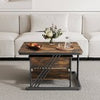 Set of 2 Nesting Coffee Tables Round Stacking Sofa Side Tables for Living Room