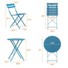 3PCS Dining Table Set Metal Table 2 Chairs Compact Space Saving Kitchen Bistro