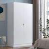 Modern Large Wooden 2 Door Wardrobe with Hanging Rails Bedroom Storage Furniture