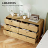 Bedroom Chest of Drawers, Modern 6 Drawer Dresser, Oak