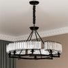 Vintage Round Crystal Chandelier Industrial Ceiling Chandelier Flush Mount Light