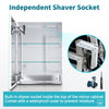LED Bathroom Mirror Cabinet 500x700 Demister Shaver Socket with Bluetooth Option