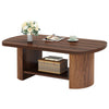 Oval Coffee Table, 2-Tier Modern Coffee Table Accent Center Table with Storage
