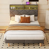 NEW STORAGE HEADBOARD UPHOLSTERED BED FRAME 4FT6 DOUBLE WITH DIMMABLE RGB Vgdvpr