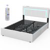 NEW STORAGE UPHOLSTERED BED FRAME 4FT6 DOUBLE WITH USB PORT & LED LIGHT,4 DRAWER
