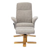 The Alexandria Swivel Recliner Chair & Footstool - Heat & Massage - Wheat Fabric