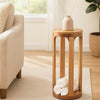 Wooden Round 23" Sofa Side End Table 2 Shelf Bedroom Night Stand Space Saving