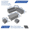 Rattan Garden Furniture With Fire Pit Table 8 Seater Outdoor Furniture Set