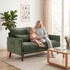 2 Seater Sofa, Modern Loveseat with Spring Cushions, Wide Seat, Green