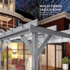 3 x 3 m Wooden Pergola Kit, Garden Gazebo Shelter for Climbing Vines, Dark Brown