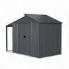 Large 10x6ft Shed Metal Garden Tools Bike Storage Shed Outdoor House W/Open Shed