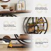 105cm Console Table Industrial 6-Tier Sofa Table Entryway Table with Circle Base