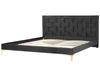 Velvet EU Super King Size Bed Black LIMOUX