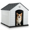 Large Dog House Waterproof Plastic Pet Shelter with Air Vents Grey