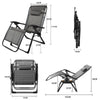 Super Width 63CM 200KG Zero Gravity Chair Folding Lounge Beach Outdoor Square