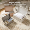 BTFY Metal Storage Trunks Set of 3 Grey White Blush Gold Hardware Chest