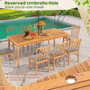 8-Person Outdoor Acacia Wood Dining Table 80" Rectangular Patio Table