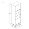 175cm Display Cabinet Oak | 2 Doors & Shelves | Metal Frame Tall Storage Unit