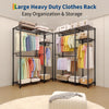 Heavy Duty Clothes Rack,Freestanding Wardrobe with Adjustable Shelve for Bedroom
