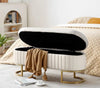 Beige Storage Bench with Lid | Upholstered Bed End Ottoman Footstool Seat