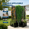 3 Panel Folding Raised Garden Bed w/ Trellis Privacy Screen Planter Box