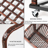 43.3" Outdoor Storage Box Rattan Garden Cushion Organizer Patio Deck Cabinet