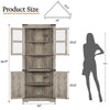 Corner Cabinet with Glass Door,170cm Tall Storage Organiser for Living Room