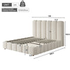 Upholstered Bed Double 4ft6 135x190cm Hydraulic Storage Bed Frame, White Boucle