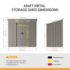 4x6 FT Garden Shed Glitter Storage Shed Waterproof with Foundation Kit and Vents
