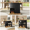 Dining Table 110-140cm Extendable Kitchen Table w/ Hidden Storage for 4-6 People