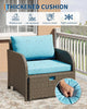 5pcs Set Rattan Home Patio Garden Balcony Furniture Table Chair Stool Lounge